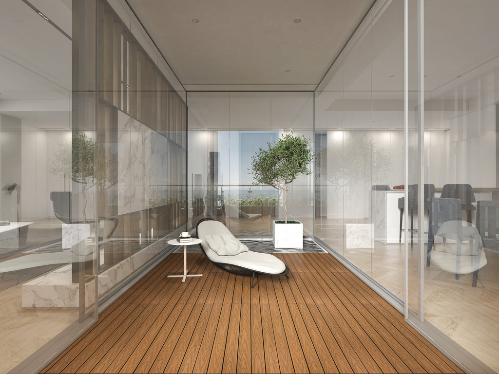 WPC Terrassenfliese Premium – Klickfliese für Balkon und Terrasse