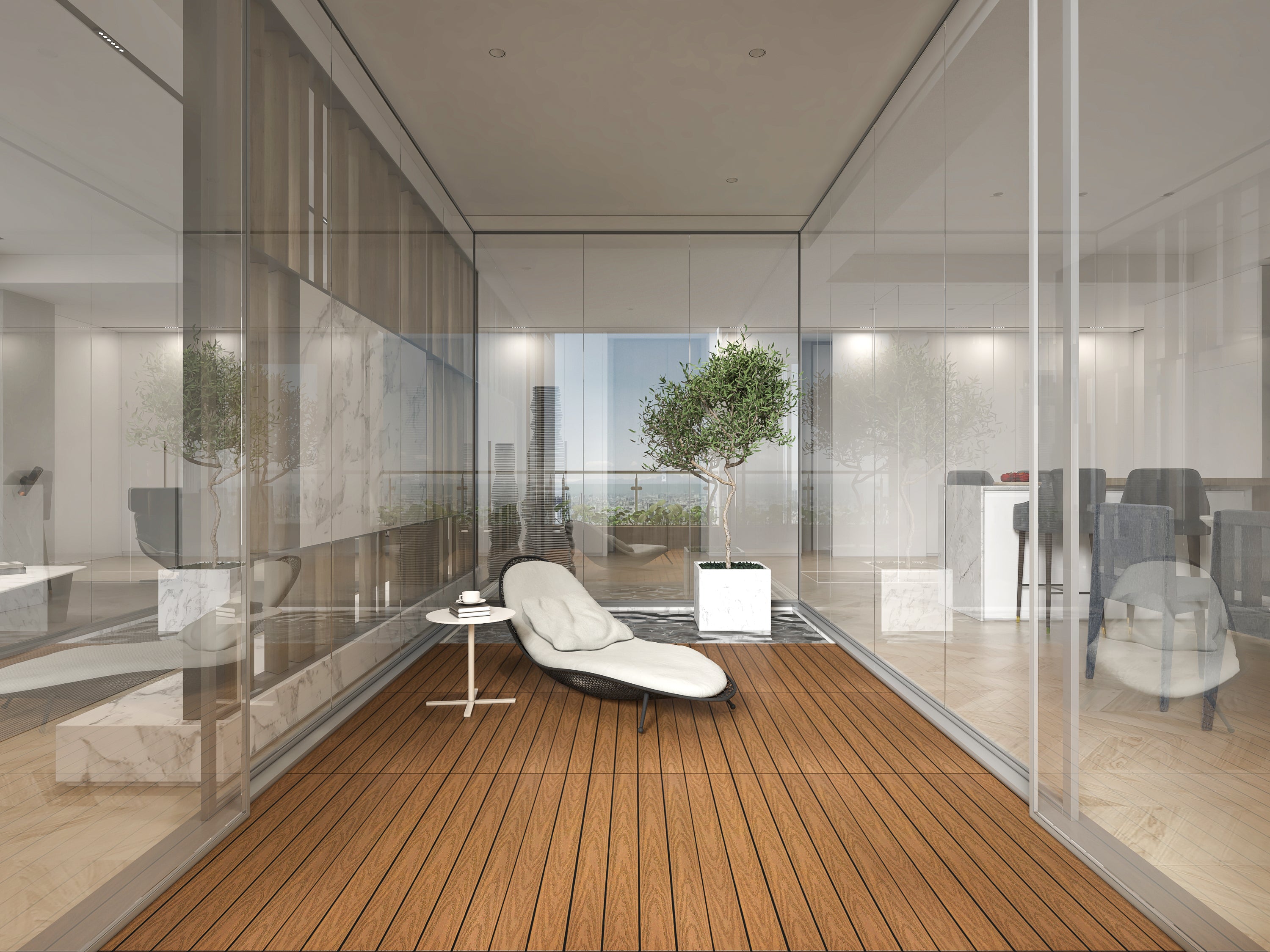WPC Terrassenfliese Premium – Klickfliese für Balkon und Terrasse