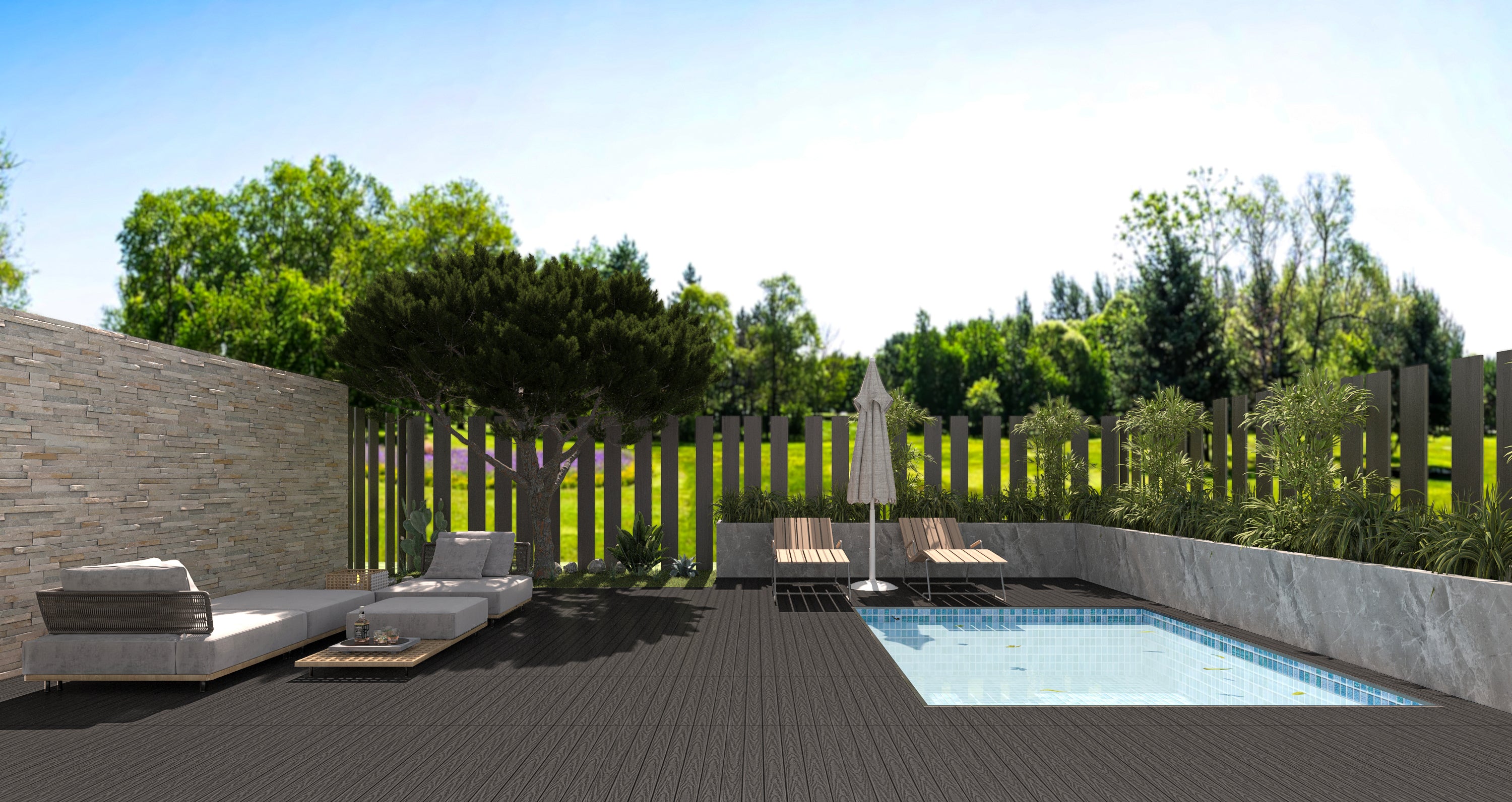 WPC Terrassenfliese Premium – Klickfliese für Balkon und Terrasse